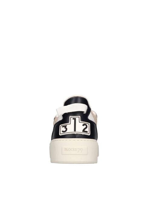 Suede and fabric sneakers BLOCKS79 | AMIK 24EBEIGE-BIANCO-NERO